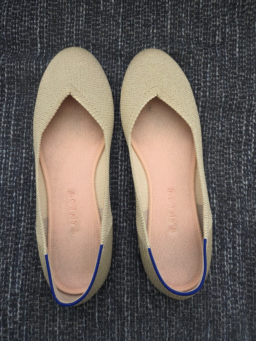 Metallic Gold Rothy's Flats Size 10 - Picture 2 of 7
